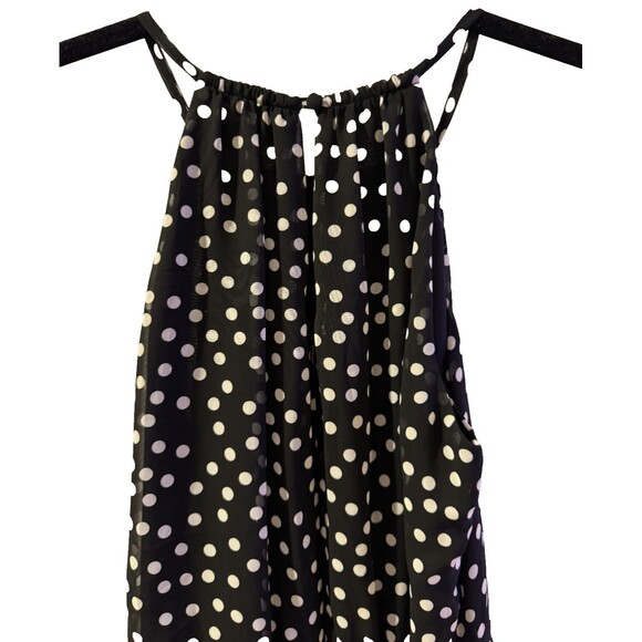 WHBM Halter Dress Women's Size 4 High Low Polka Dots Sleeveless Black White NEW - Picture 8 of 14